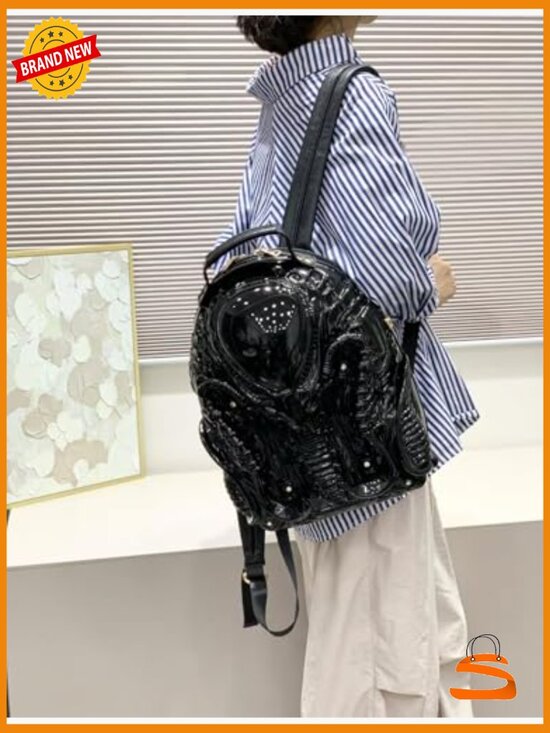 Xenomorph Backpack Y2K Goth Alien Bag for Travel main image 6